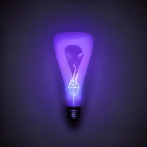 Glowing purple lightbulb dimming