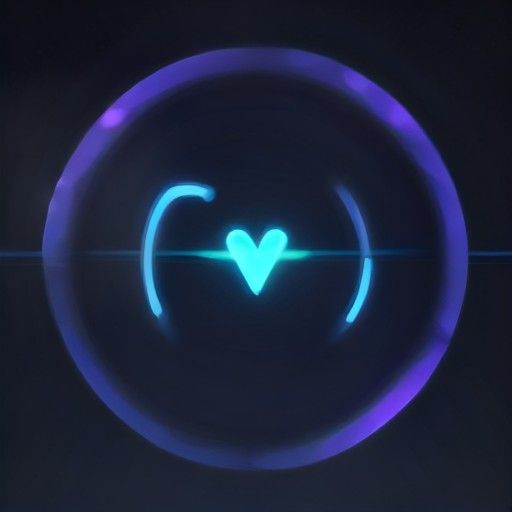 Glowing heart between brackets over an ECG line