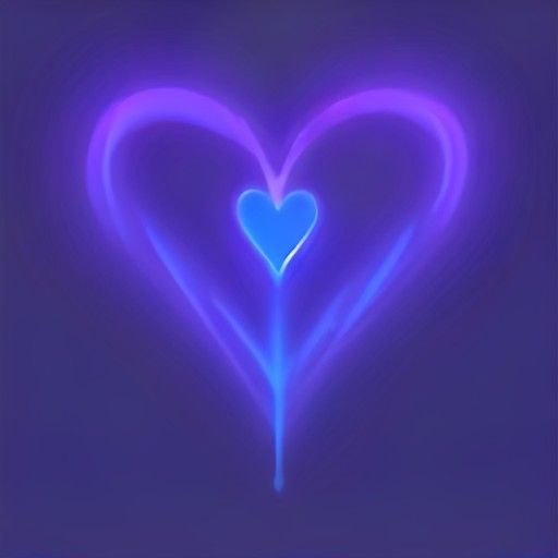 Glowing neon heart nested inside a heart