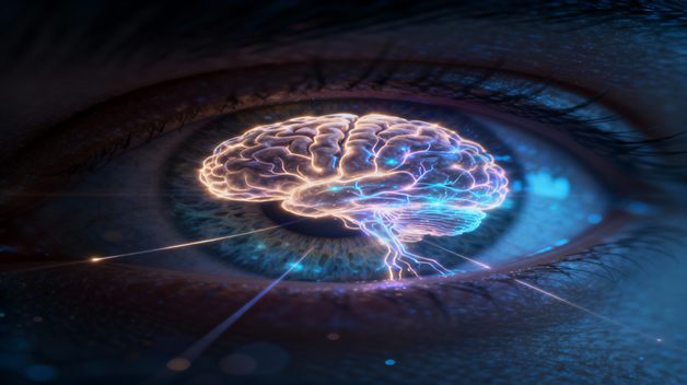 An eye with a glowing brain superimposed, illustrating the rule